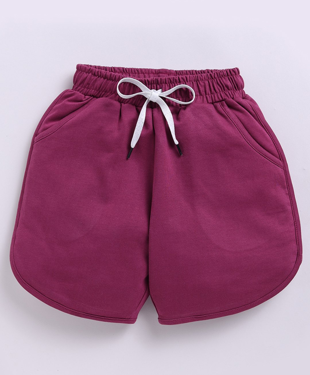 Kidcity Cotton Loopknit Solid Shorts - Maroon-picture-10