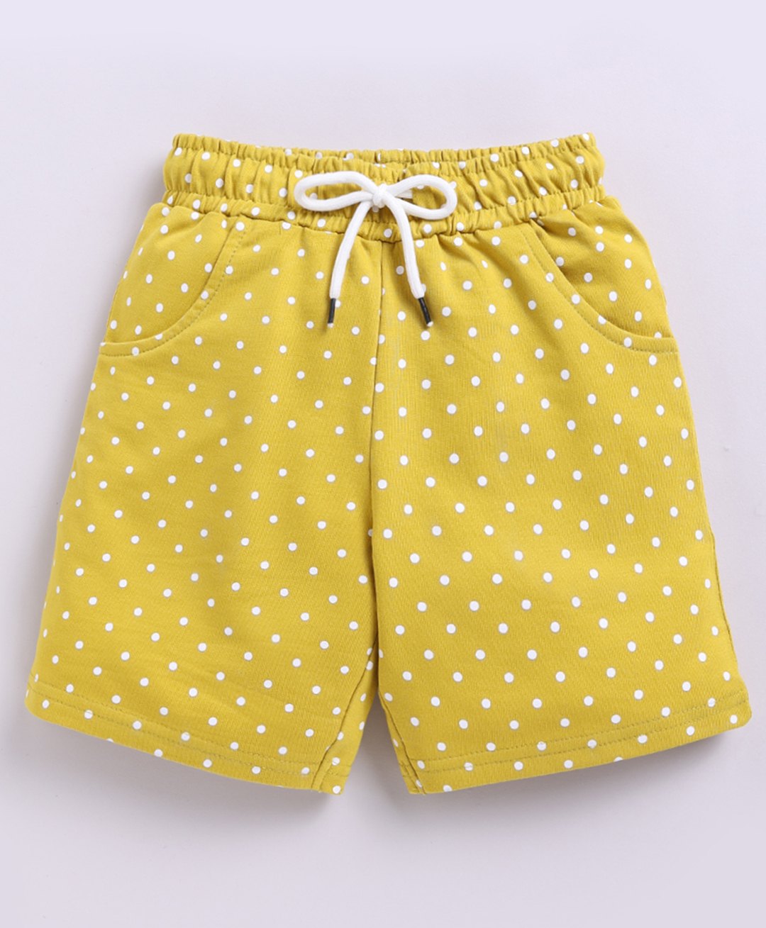 Kidcity Cotton Loopknit Polka Dots Printed Shorts - Mustard-picture-24