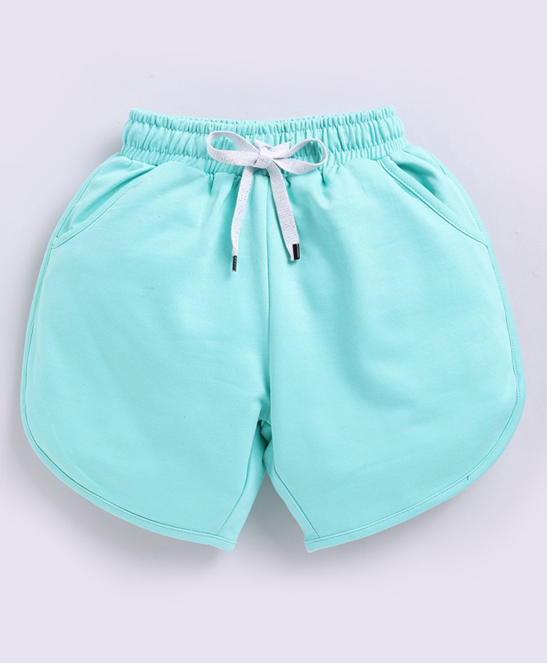 Kidcity Cotton Loopknit Solid Shorts - Aqua Blue-picture-22
