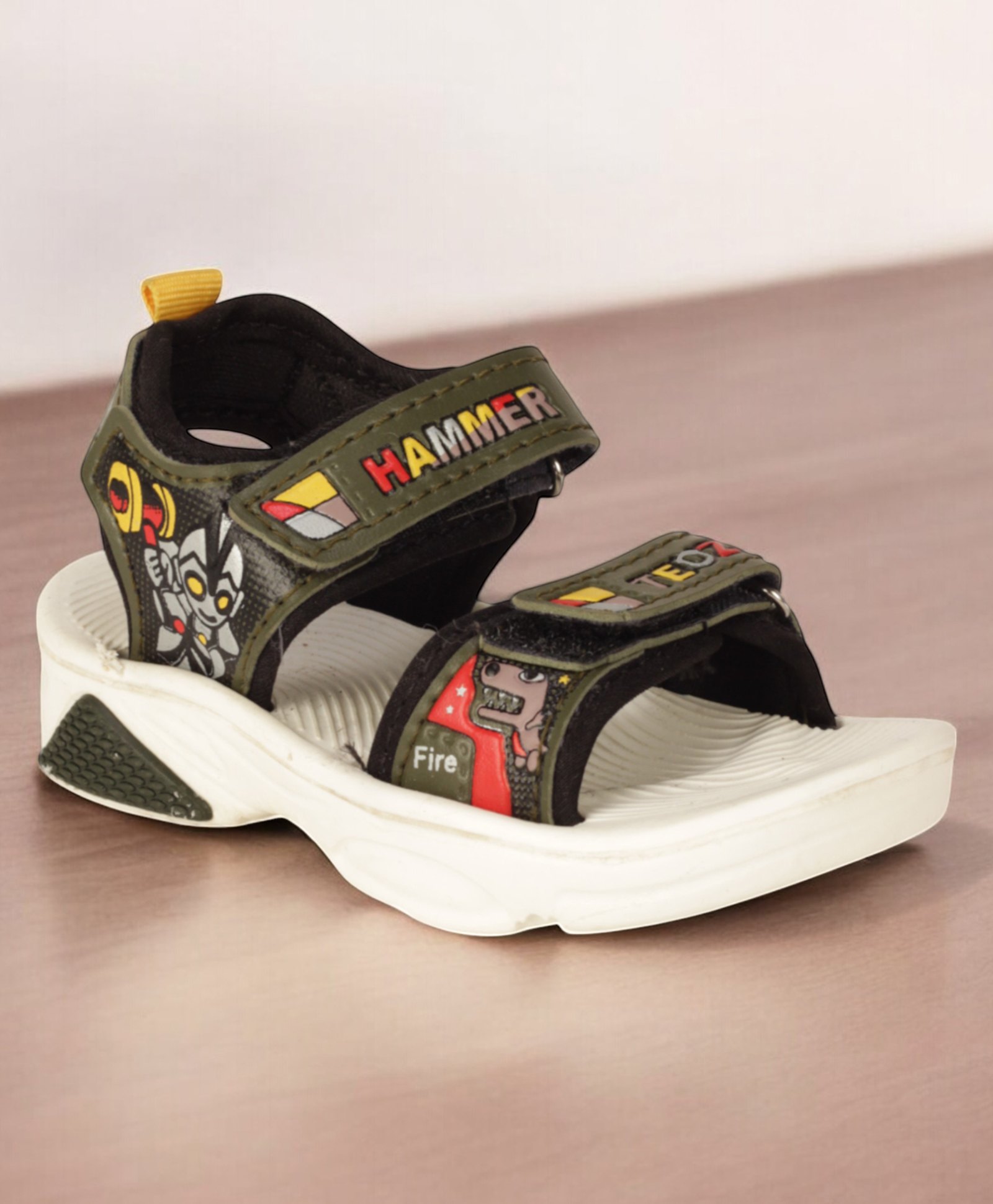 Lil Lollipop Cartoon Designed Velcro Closure Sandals - Green-picture-17