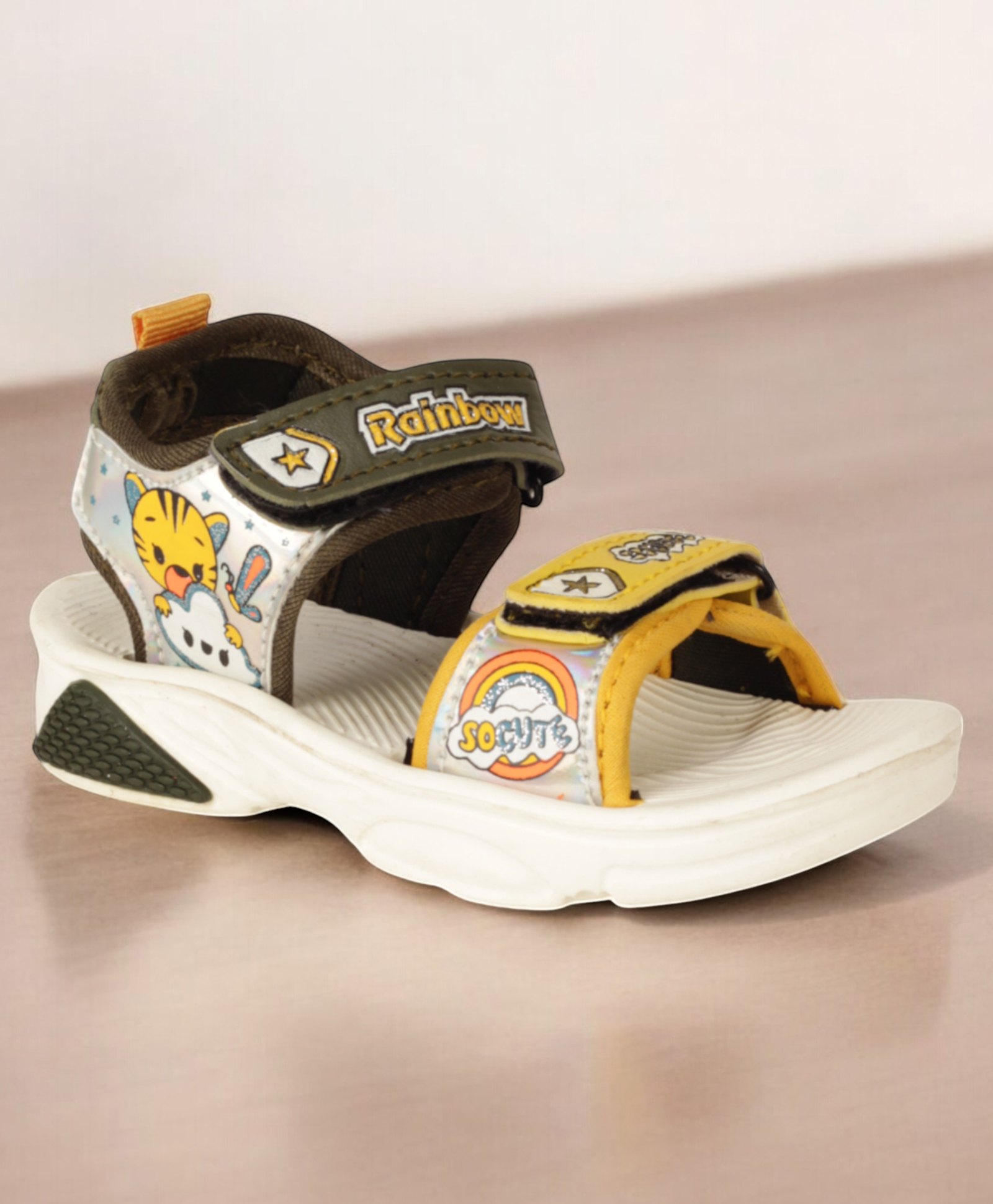 Lil Lollipop Baby Tiger Designed Velcro Closure Sandals - Green-picture-10