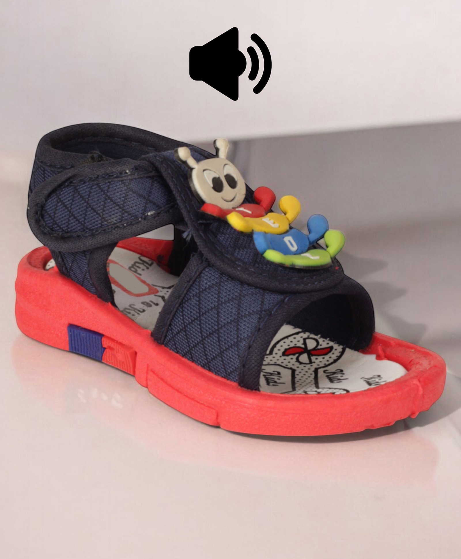 Lil Lollipop Caterpillar Designed Musical Sandals - Navy Blue-image-45