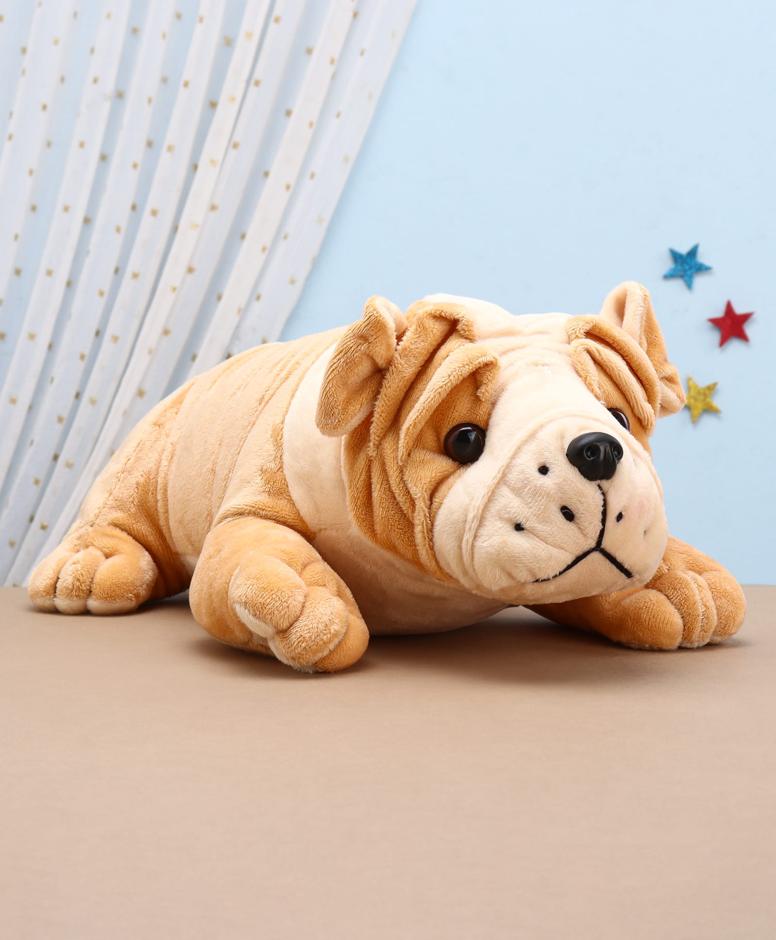 Edu Kids Toys Bulldog Soft Toy Beige - Length 37 cm-image-22