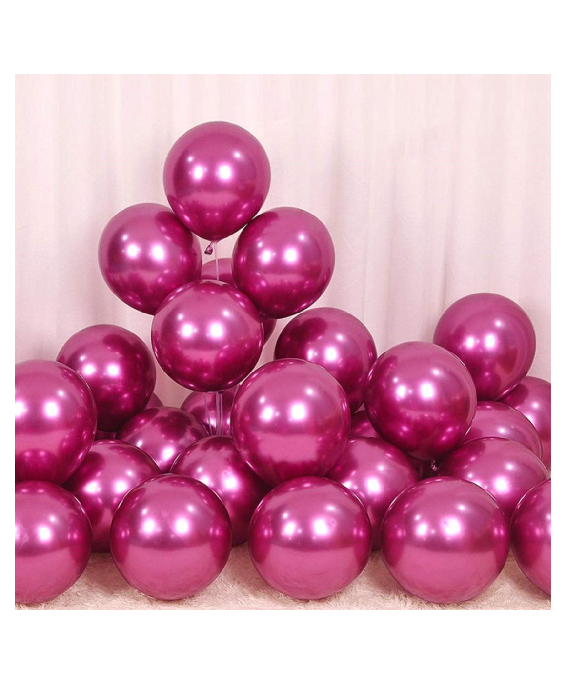 Bubble Trouble Metallic Chrome Balloons With Shiny Surface Pink - Pack of 30