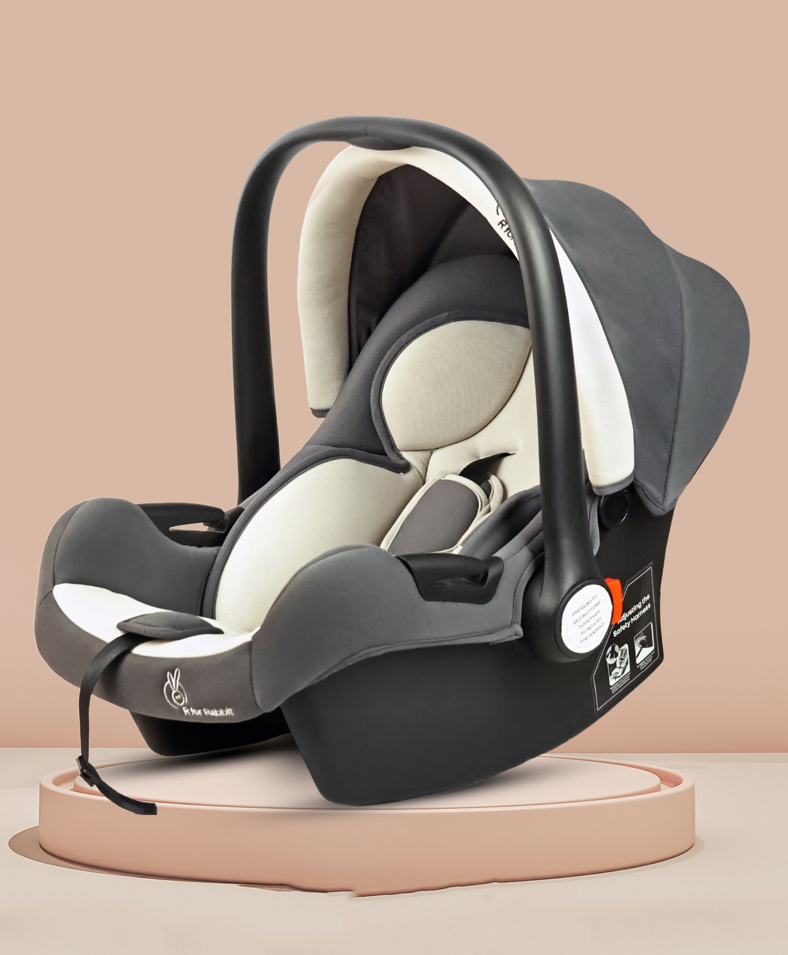 R for Rabbit 3 in 1 Picaboo Sportz Baby Carry Cot, Feeding Chair & Rocker - Light Grey