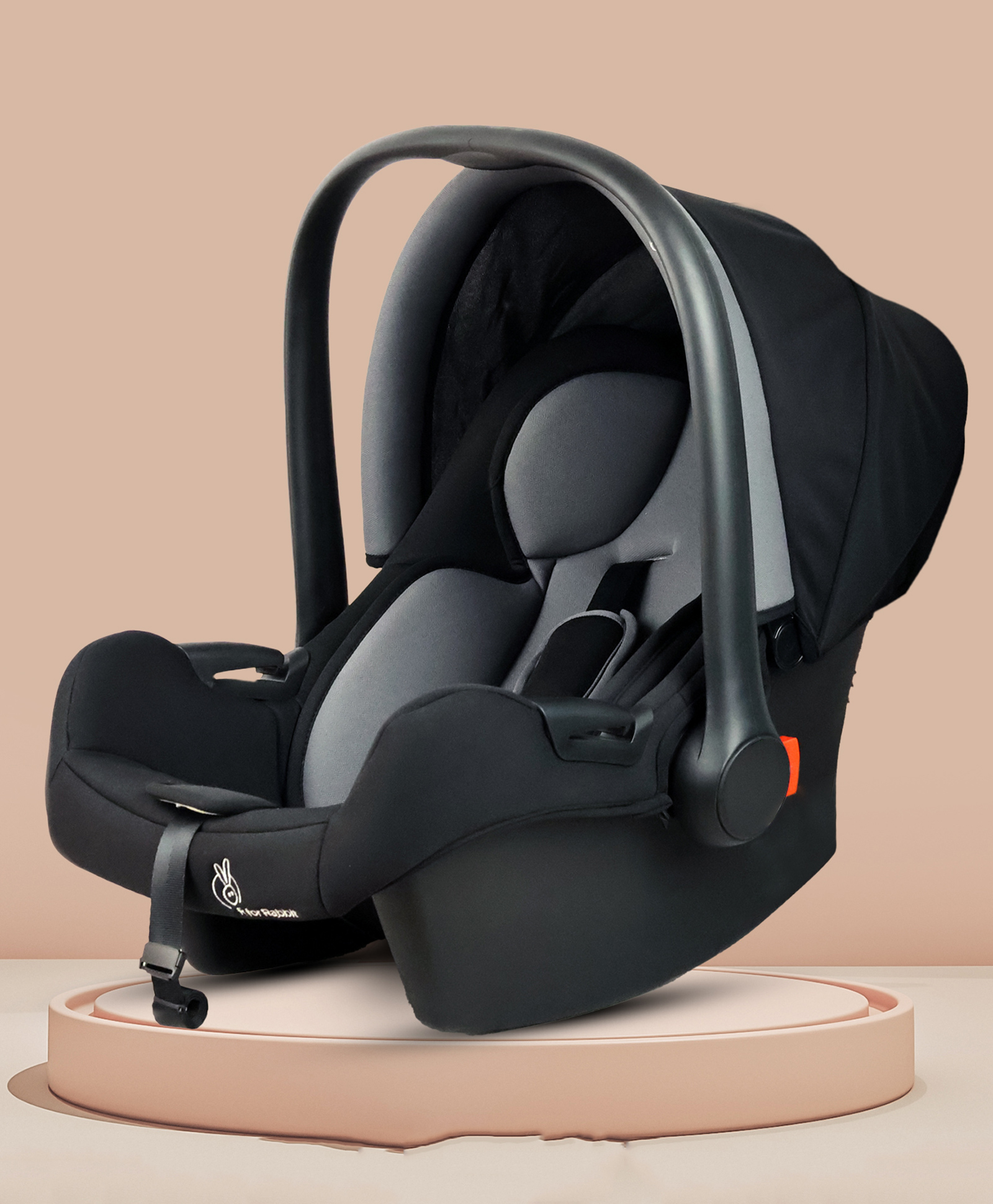 R for Rabbit 3 in 1 Picaboo Sportz Baby Carry Cot, Feeding Chair & Rocker - Grey & Black