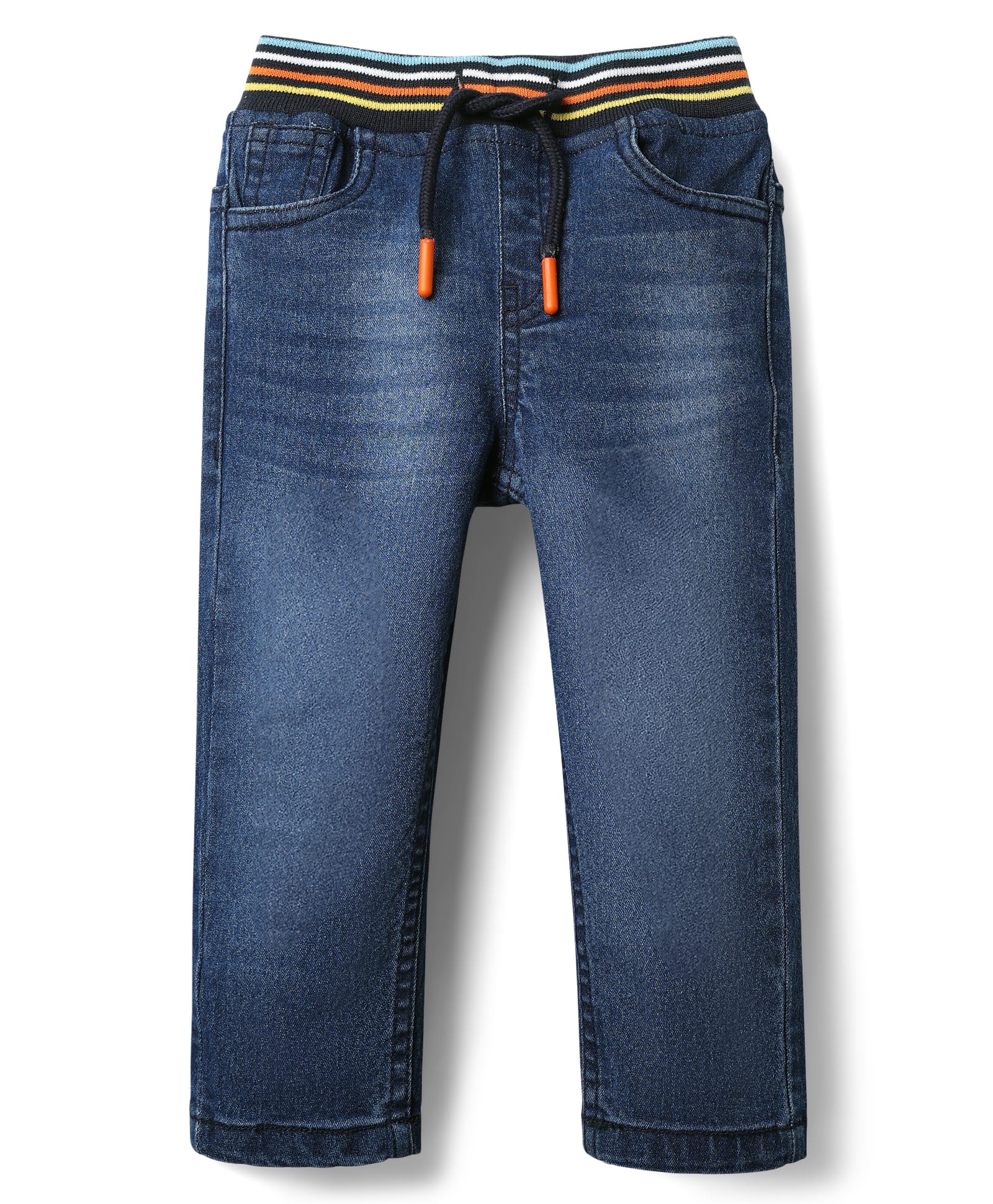 Babyhug Denim Full Length Washed Jeans With Stretch - Blue-picture-25