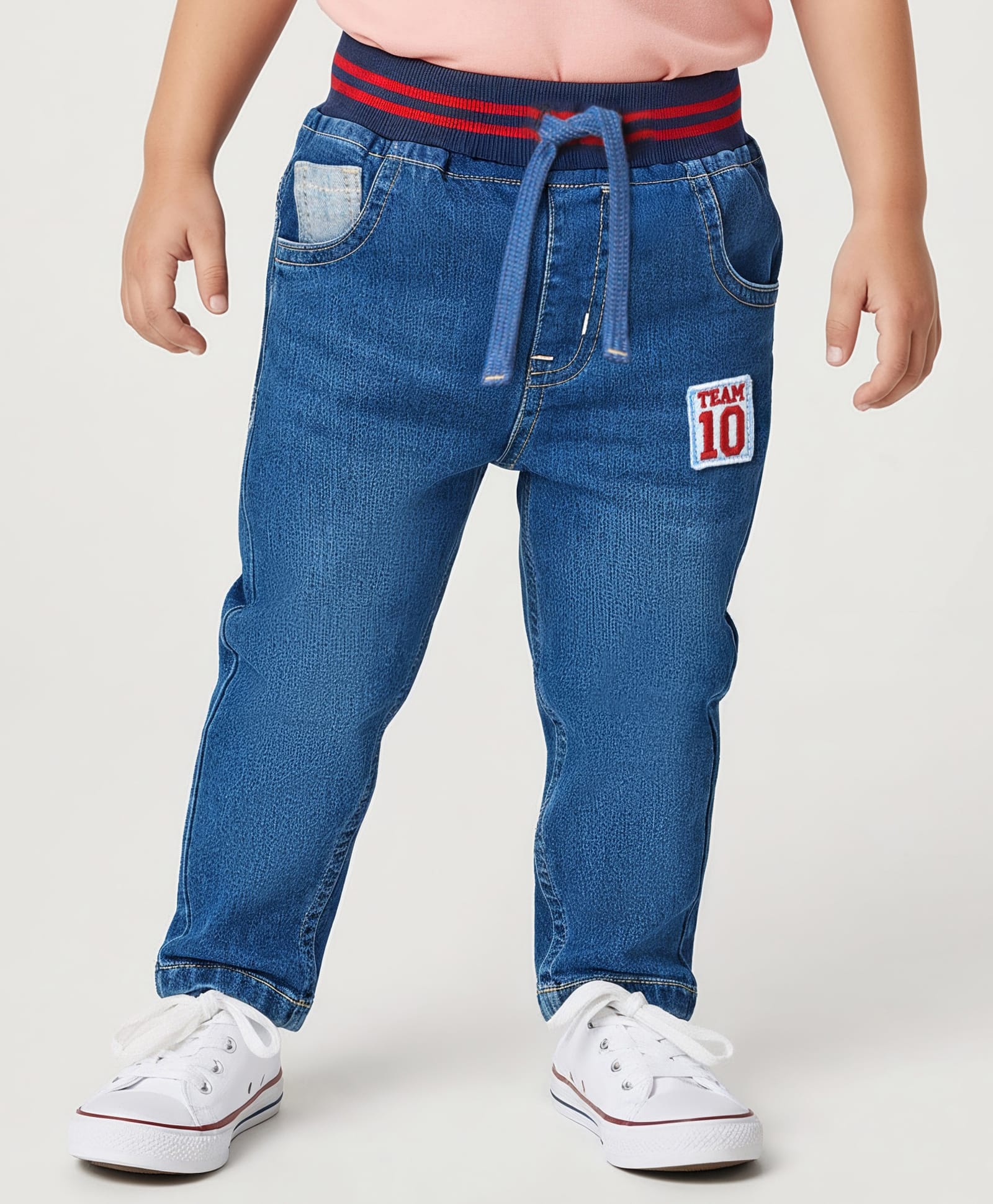 Babyhug Denim Full Length Washed Jeans With Stretch - Blue-picture-24