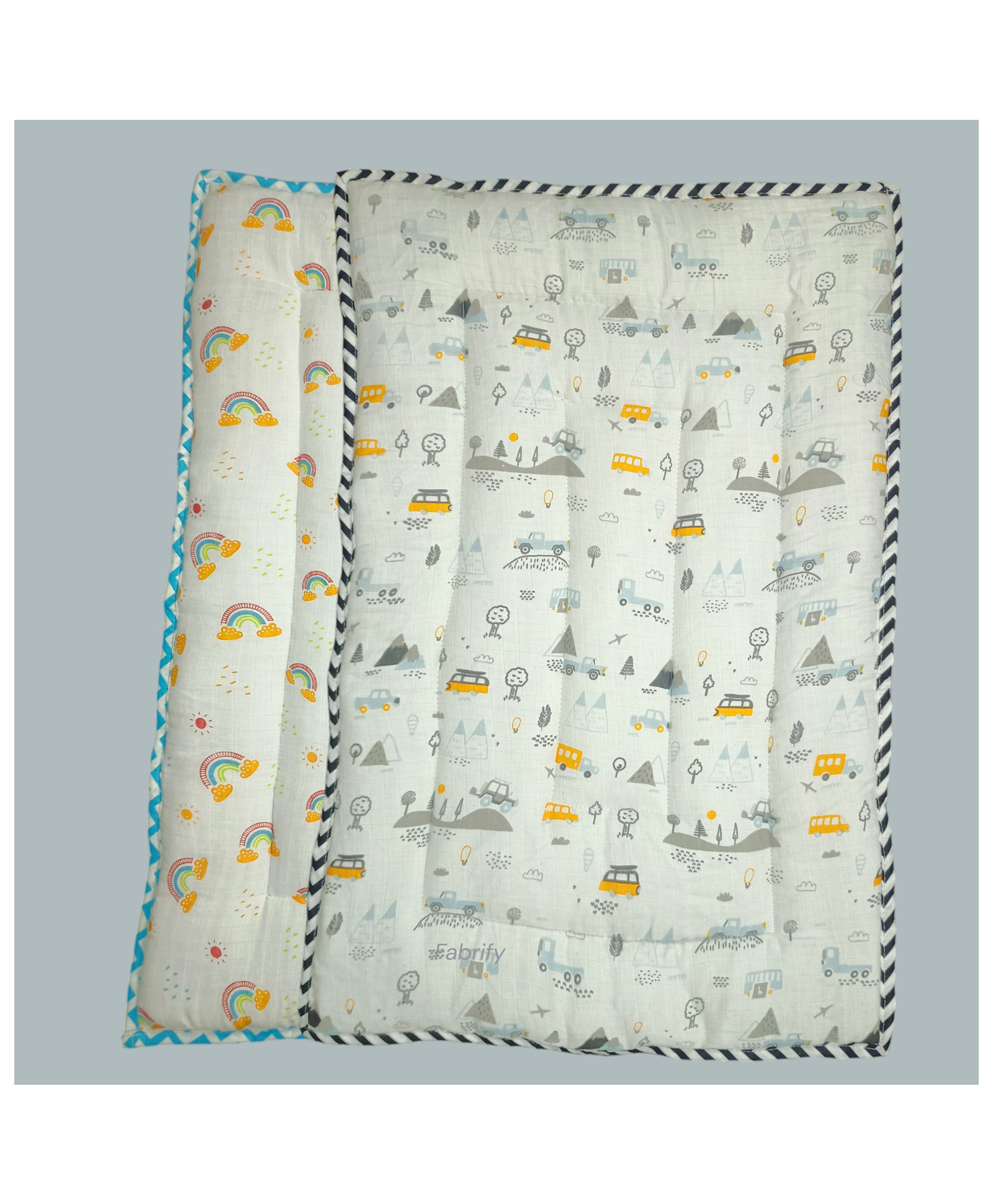 Fabrify Baby Muslin Cotton Super Soft Mattress Spread Sheet,Godadi, Quilt (Pack of 2) (Multi- Random Design)