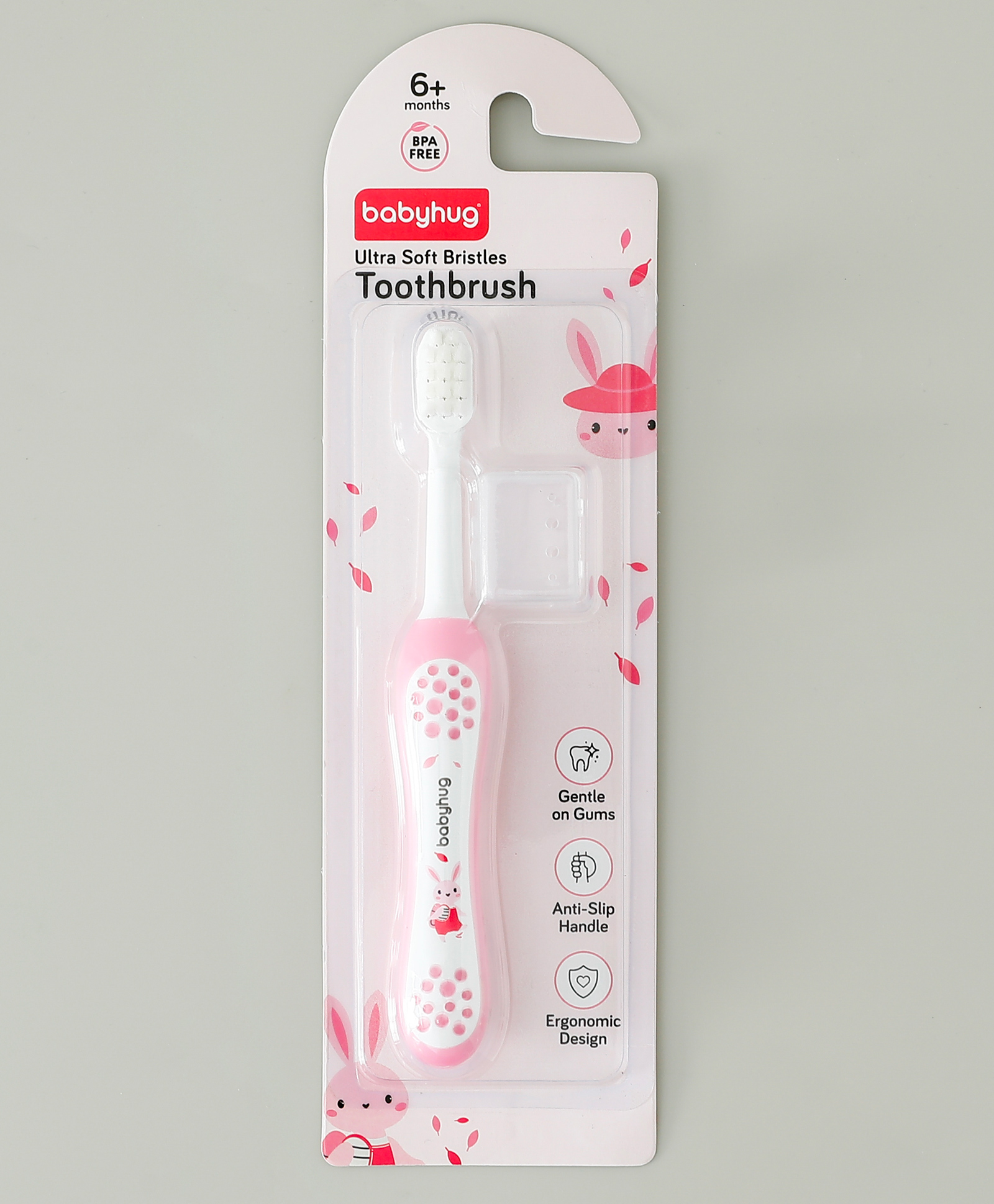 Babyhug Ultra Soft Bristles Kids Toothbrush Rabbit Print - Pink| Anti-slip Handle| Gentle on Gums| Ideal Head Size| Encourages Self Brushing-image-39