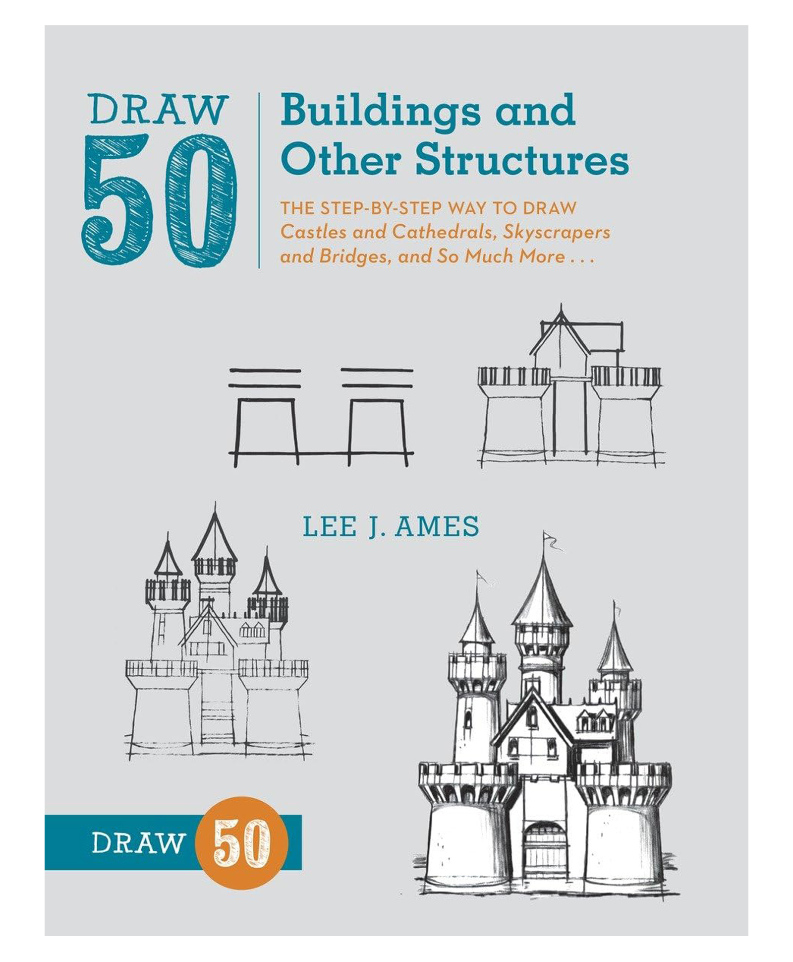 Draw 50 Buildings and Other Structures Book by Lee J.Ames - English