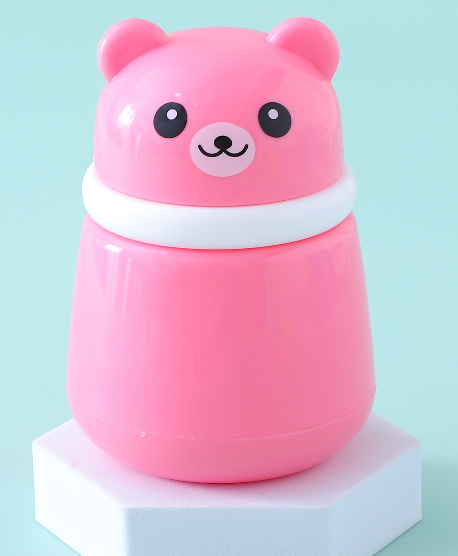 fab n funky Powder Puff with Box Holder Bear Shaped Soft Head - Pink-picture-30