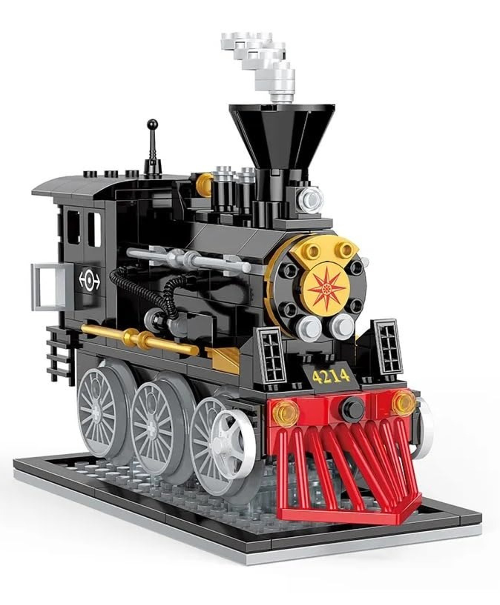 YAMAMA City Steam Train Construction Toy Train Building Blocks Children's Train Play Set Educational Toy for Boys and Girls 246 Pieces - Multicolor-image-19