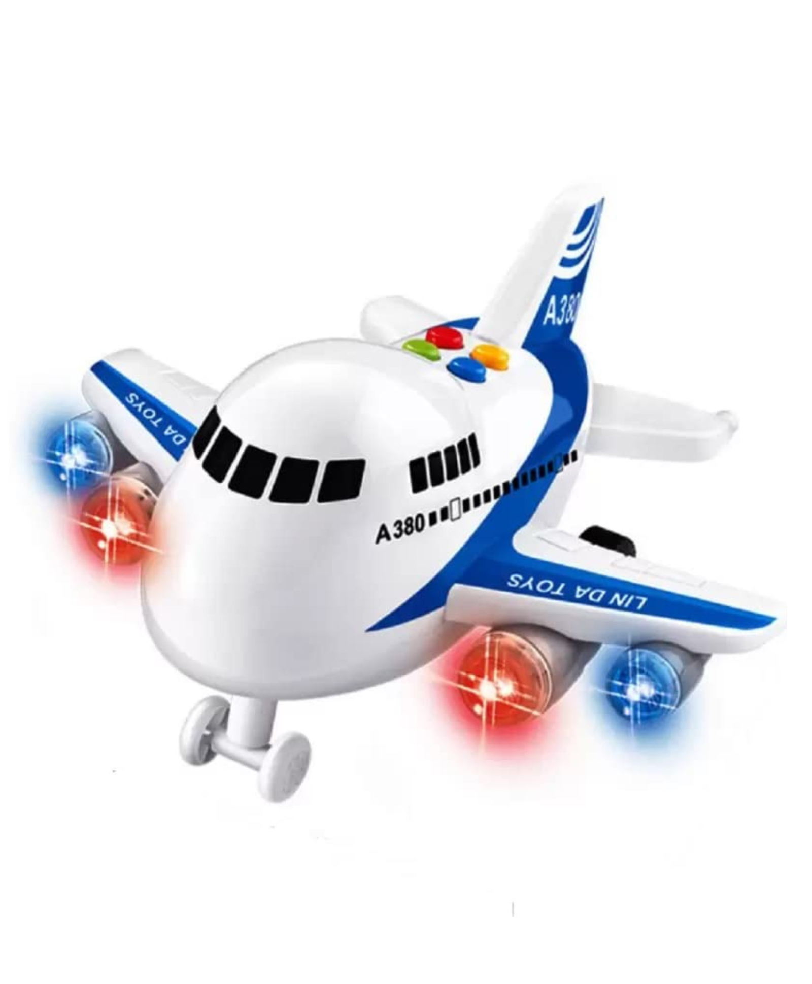 YAMAMA Friction Powered Aeroplane Airbus Toys With Lights And Soothing Realistic Music Airplane Musical Toys For Kids - Multicolor-image-19