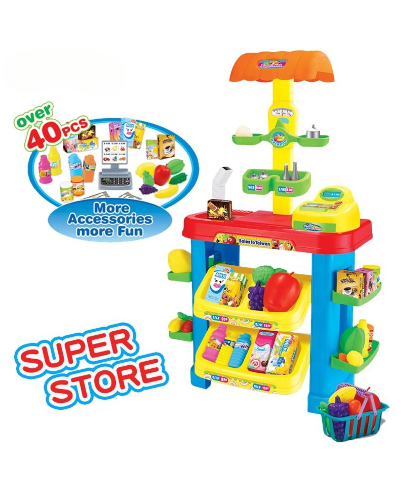YAMAMA 40 Pcs Pretend Play Super Fruit Market Store Playsets Toys For Kids With Sound Effects Best Gift For Kids (Pack of 1 - Color May Vary)-picture-11