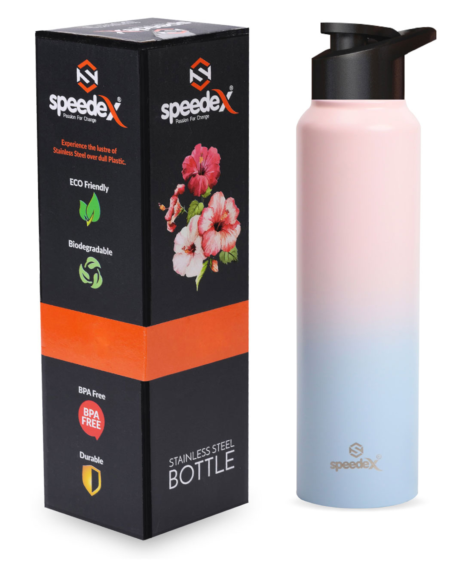 Speedex Simplex Stainless Steel 1 Litre Water Bottle Men Woman Kids (1000 ml Dual Pink Blue Sipper)-image-18