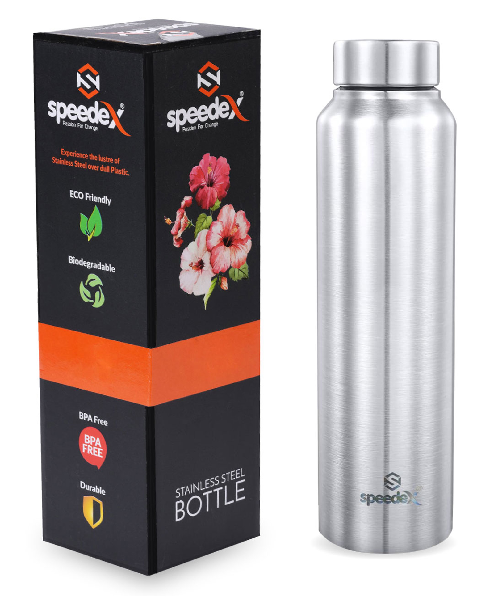Speedex Simplex Stainless Steel 1 Litre Water Bottle For Men Woman And Kids (1000 ml, Silver, Steel)-image-22