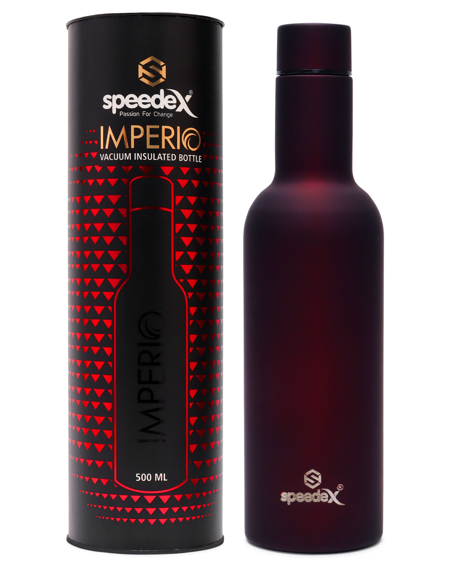 SPEEDEX Imperio Vacuum Insulated 24 Hrs Hot & Cold Thermosteel Water Bottle (750 ml, Wine )-image-2