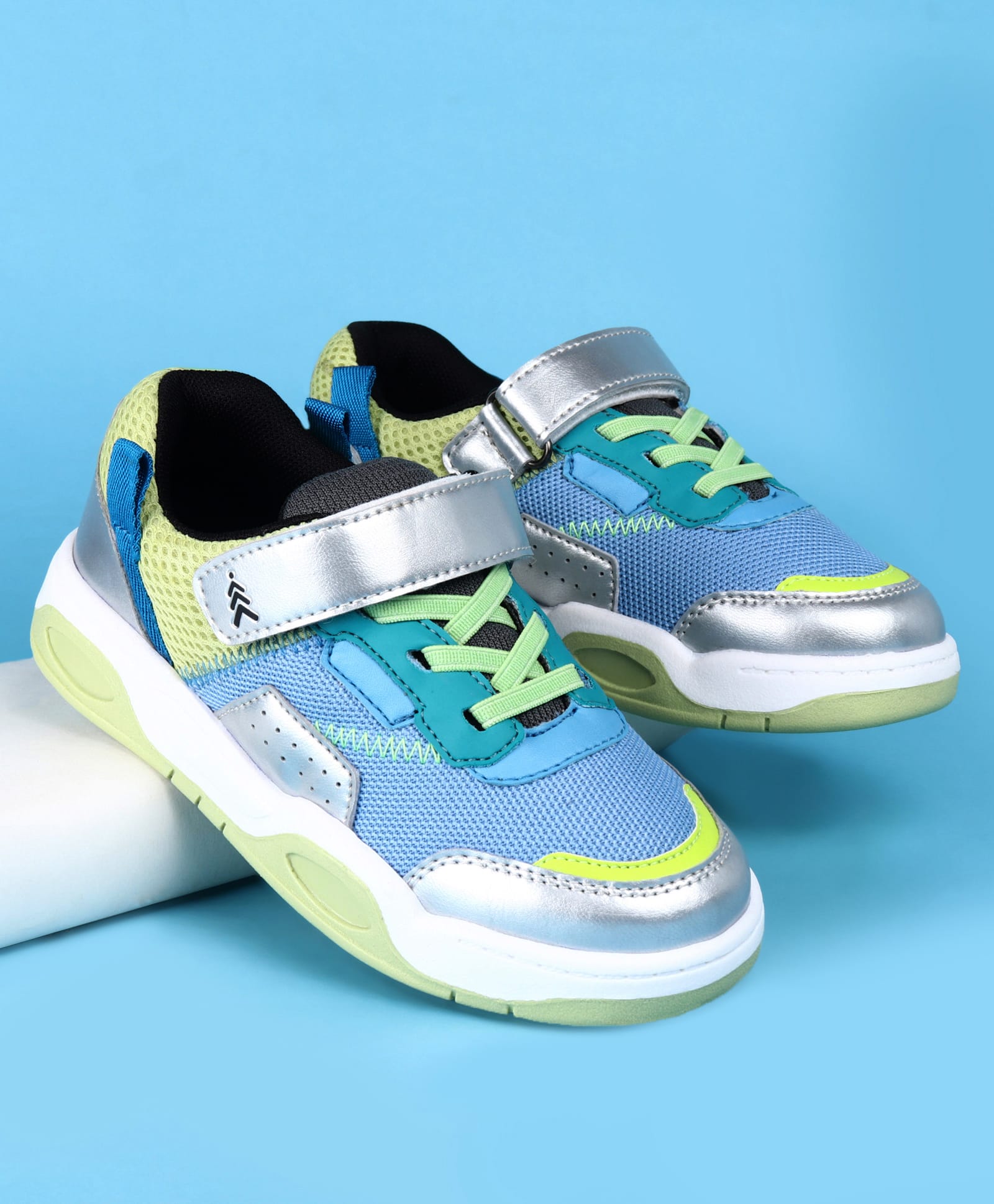 Pine Kids Casual Shoes with Velcro Closure - Green & Teal-picture-18