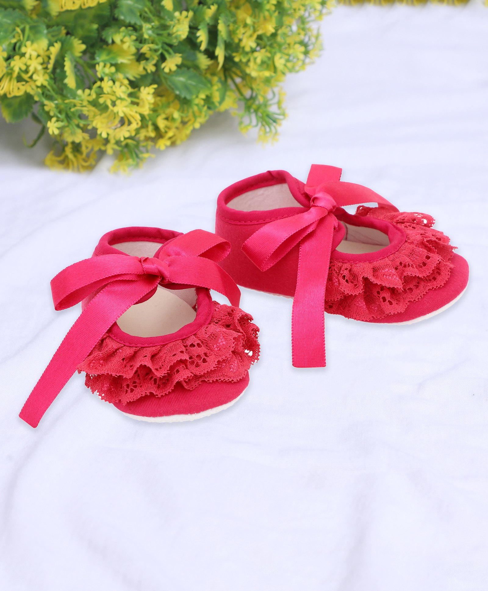 Coco Candy Schiffli Designed Booties - Dark Pink-picture-37