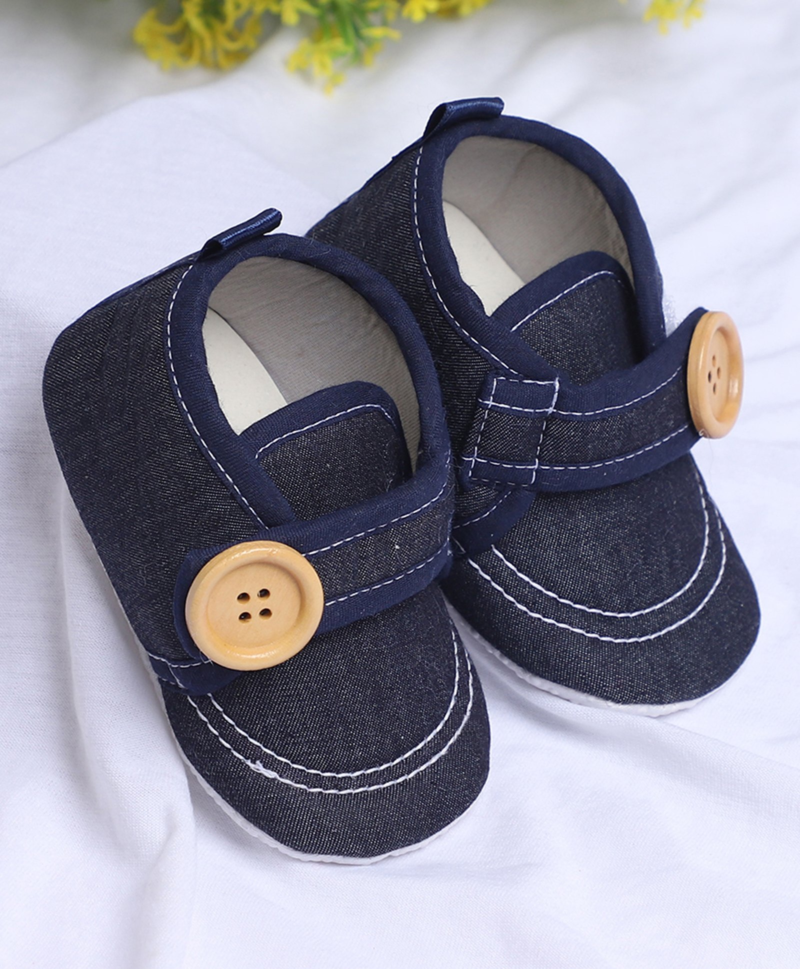 Coco Candy Solid Velcro Closure Booties - Blue-picture-28