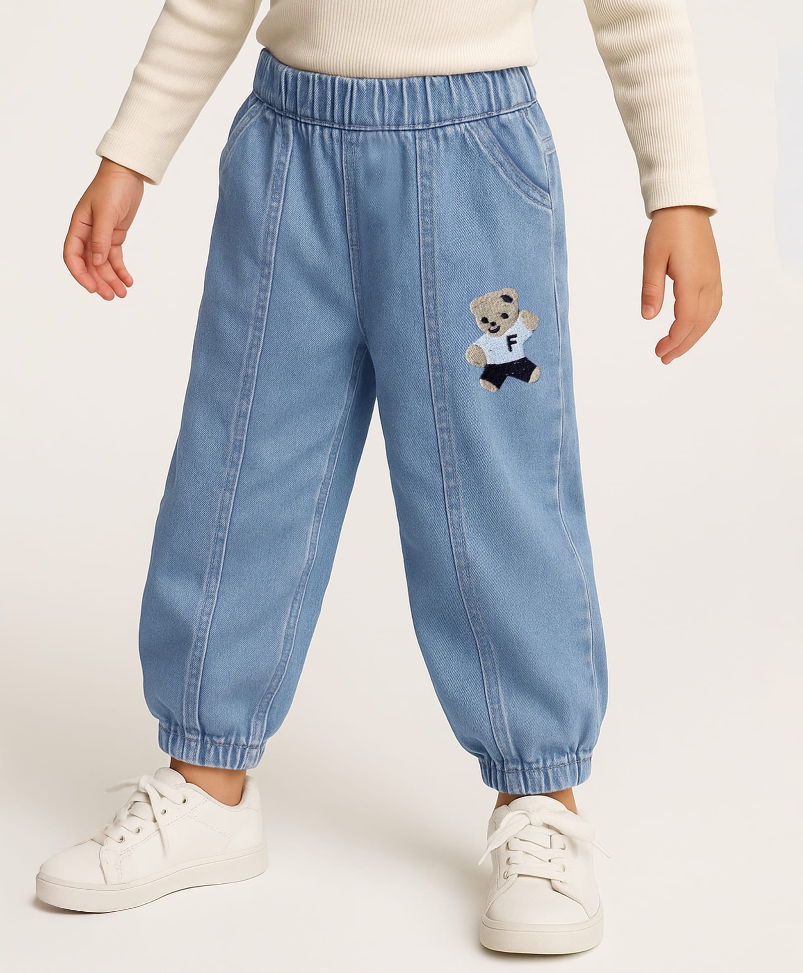 Mark & Mia Cut & Sew Denim Full Length With Embroidery Detailing - Light Blue-picture-24