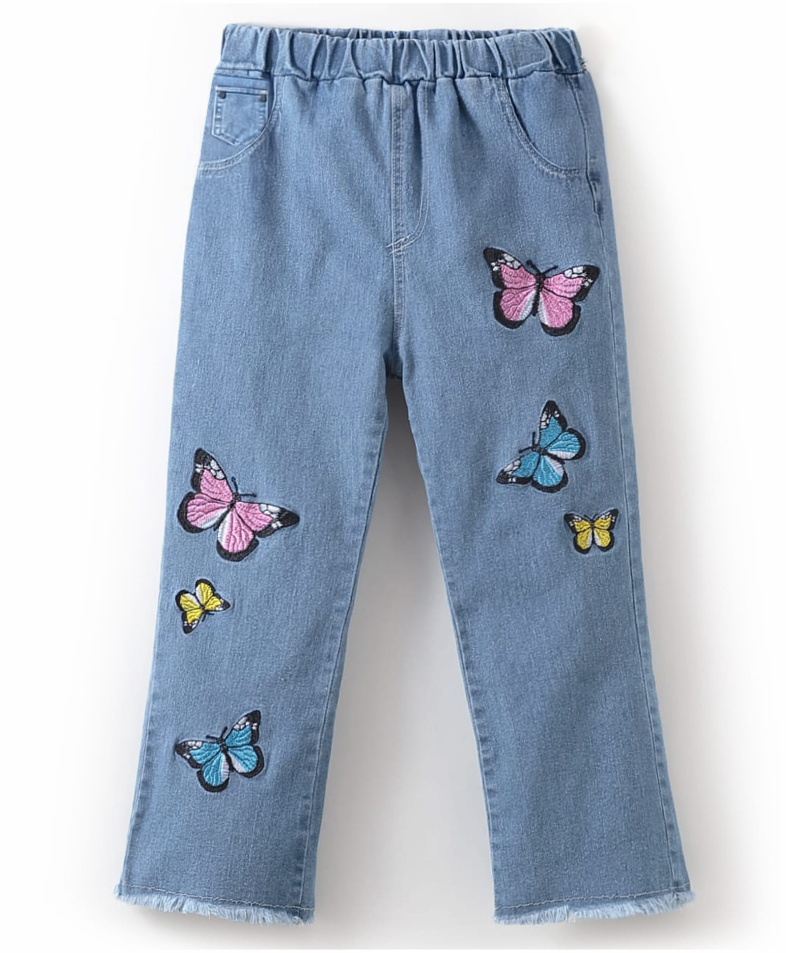 Mark & Mia Denim Full Length Jeans With Butterfly Embroidery - Blue-picture-15