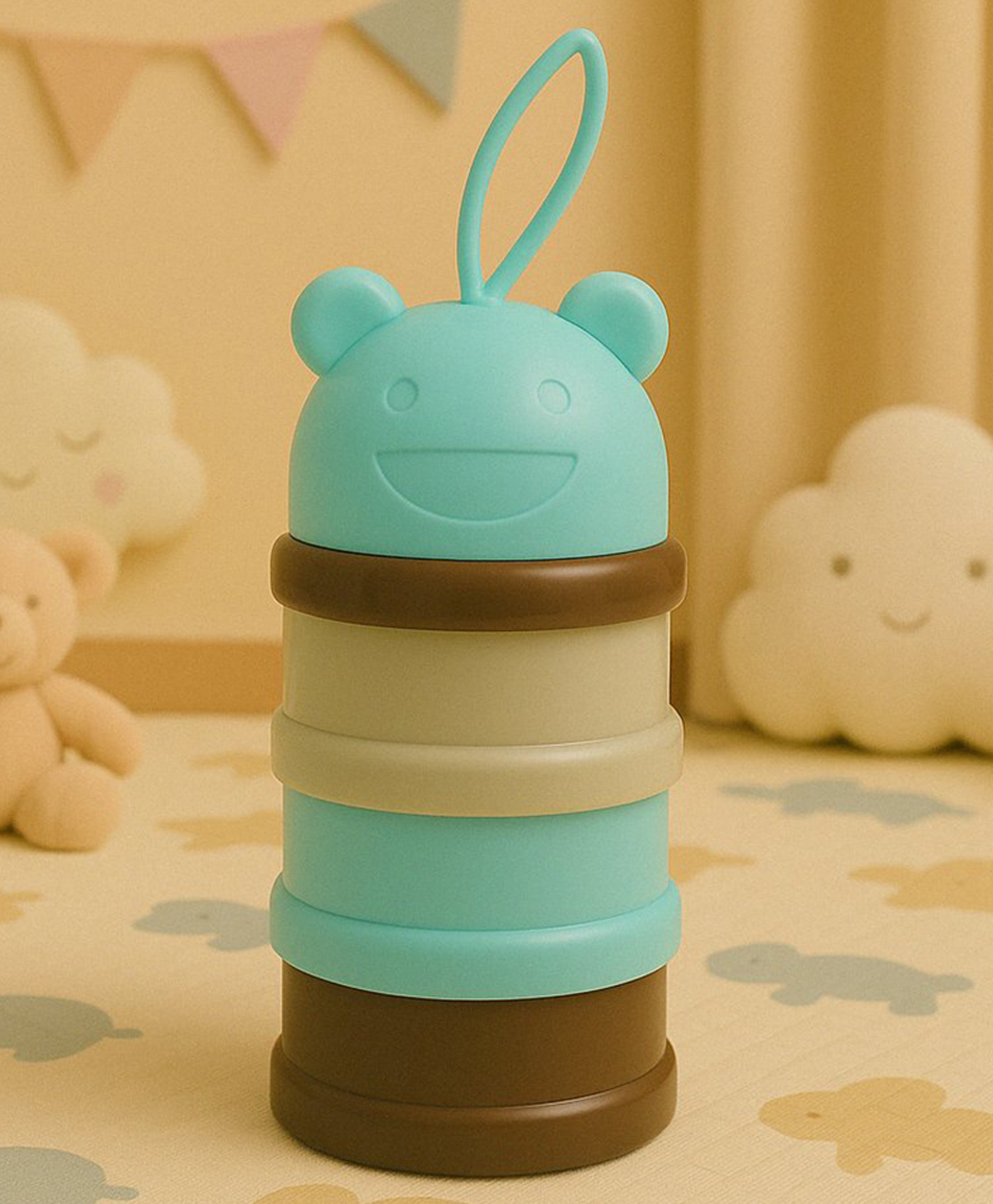 Badal Kidz 3 - Layer Cute Bear Portable Baby Food & Milk Powder Container - Multicolor-image-21