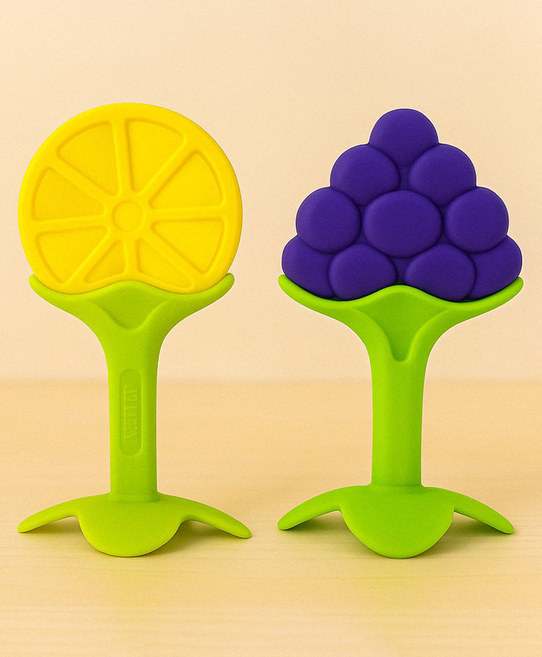 Badal Kidz Silicone BPA Free Natural Tree Shape Teether 100% Bpa Free Non Toxic - Orange & Blue (Pack Of 2)-picture-10