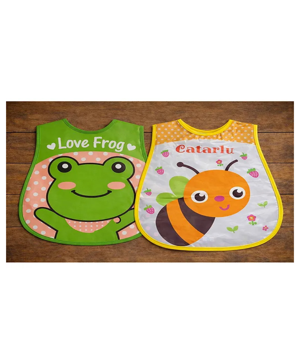 Badal Kidz Plastic Waterproof Baby Feeding Apron with BIB bus design and turtle design - Blue &Blue (Pack of 2)-image-33