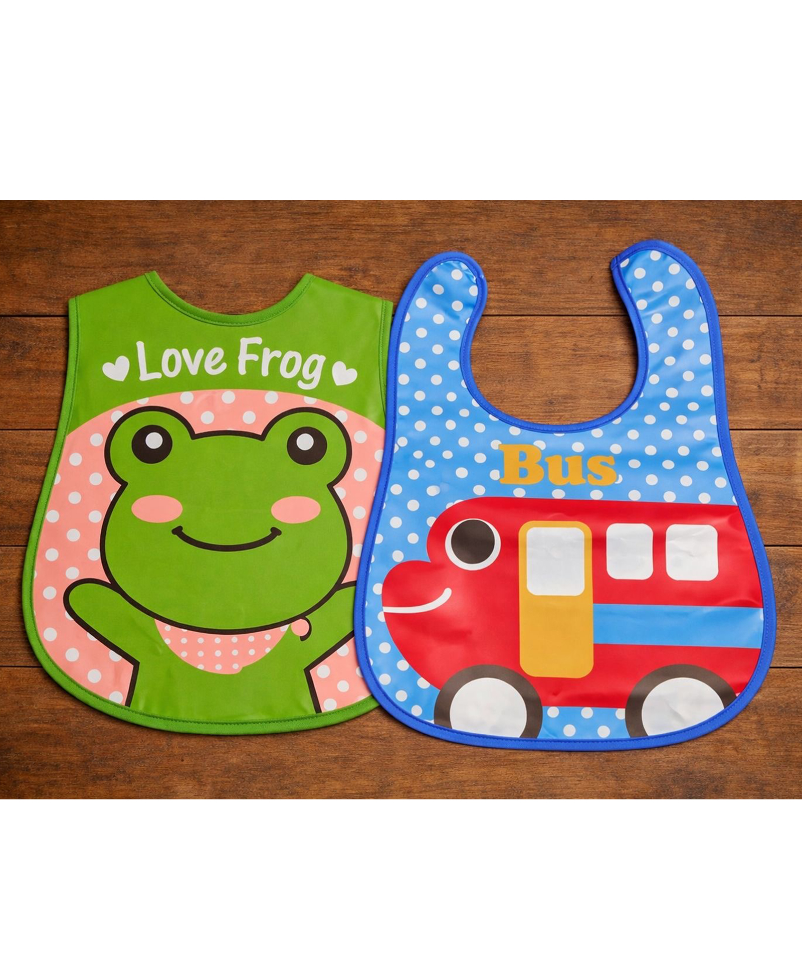 Badal Kidz Plastic Waterproof Baby Feeding Apron with BIB flower and lion design - Pink & Pink(Pack of 2)-image-30