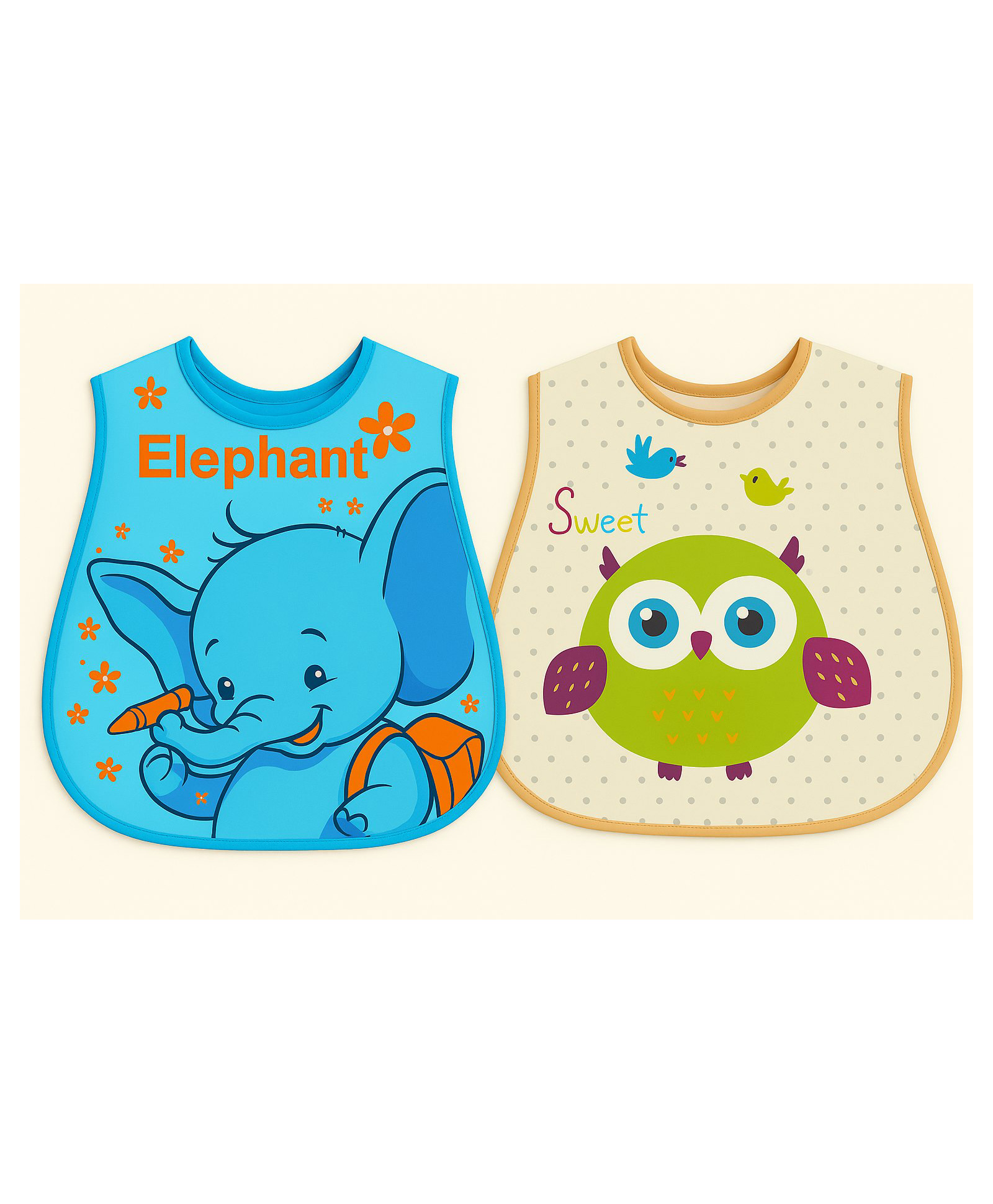 Badal Kidz Plastic Waterproof Baby Feeding Apron with BIB - Blue & Pink(Pack of 2)-picture-20