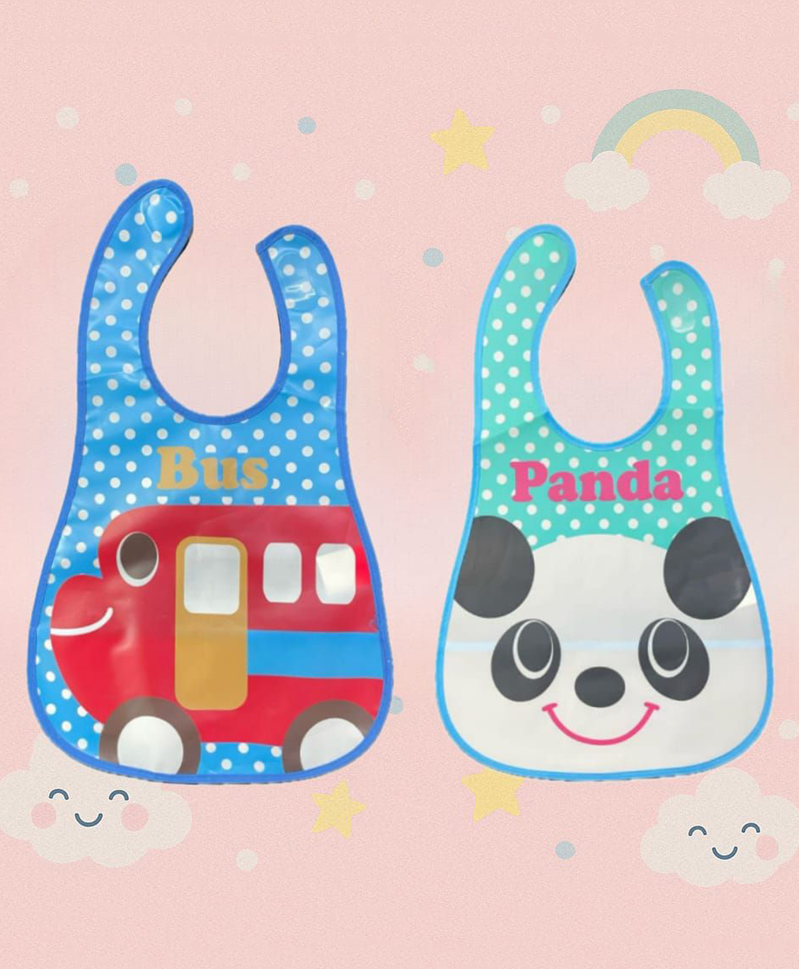 Badal Kidz Plastic Waterproof Baby Feeding Apron with BIB - Blue &Green(Pack of 2)-image-45
