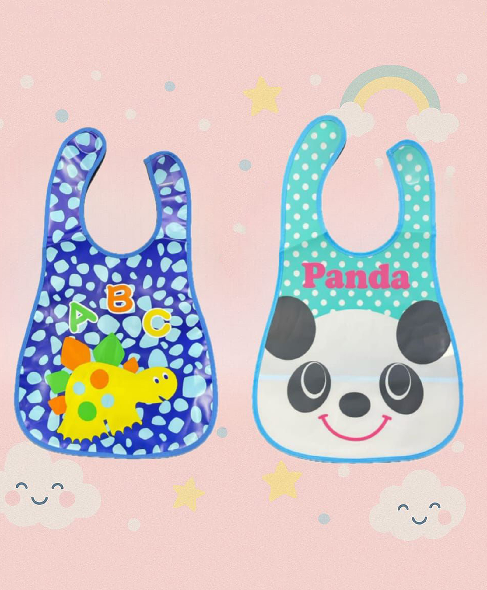 Badal Kidz Plastic Waterproof Baby Feeding Apron with BIB - Blue &Green(Pack of 2)-image-44