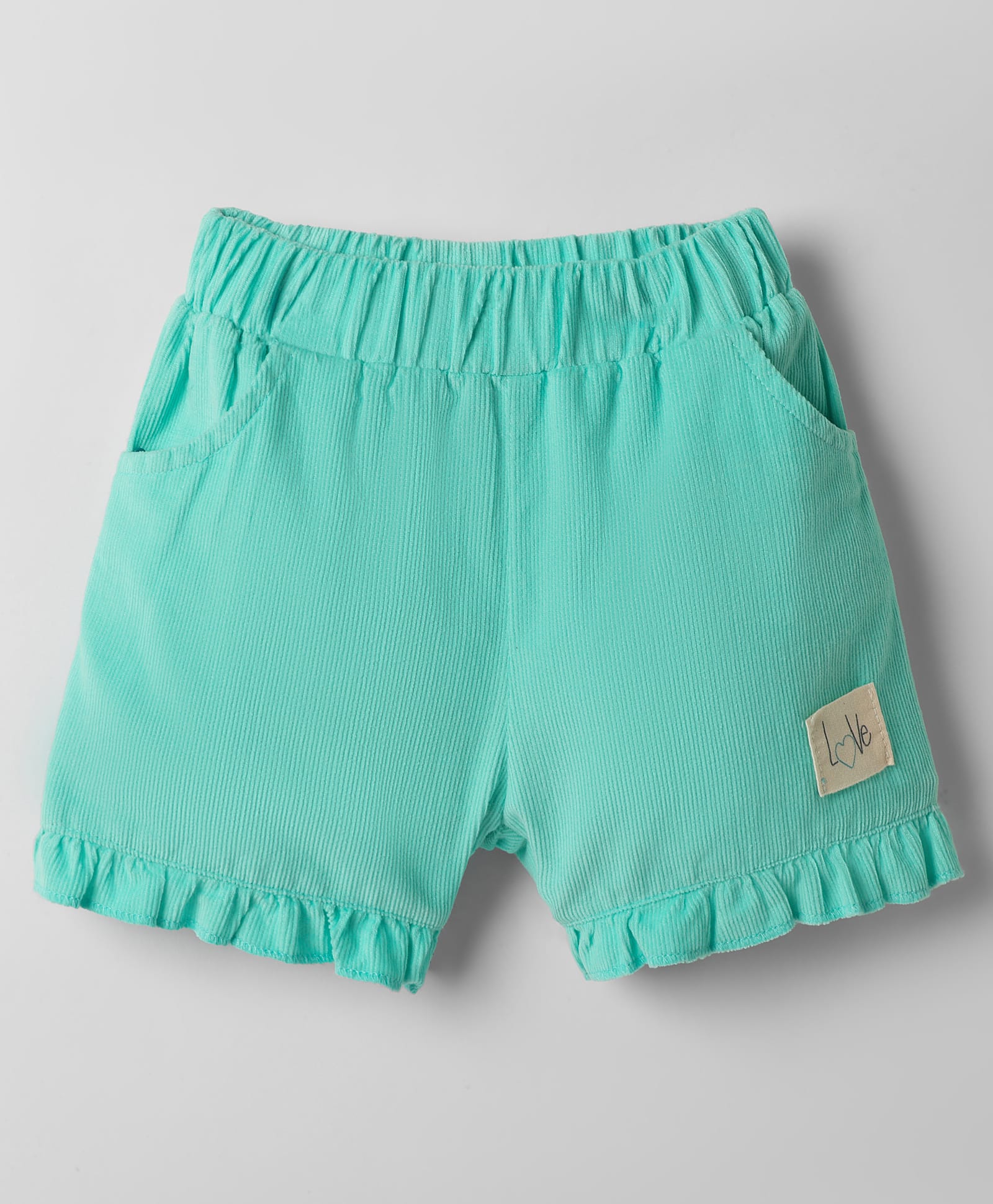 Ollypop Cotton Woven Knee Length Solid Coloured Shorts With Patch Detailing - Sea Green-picture-10