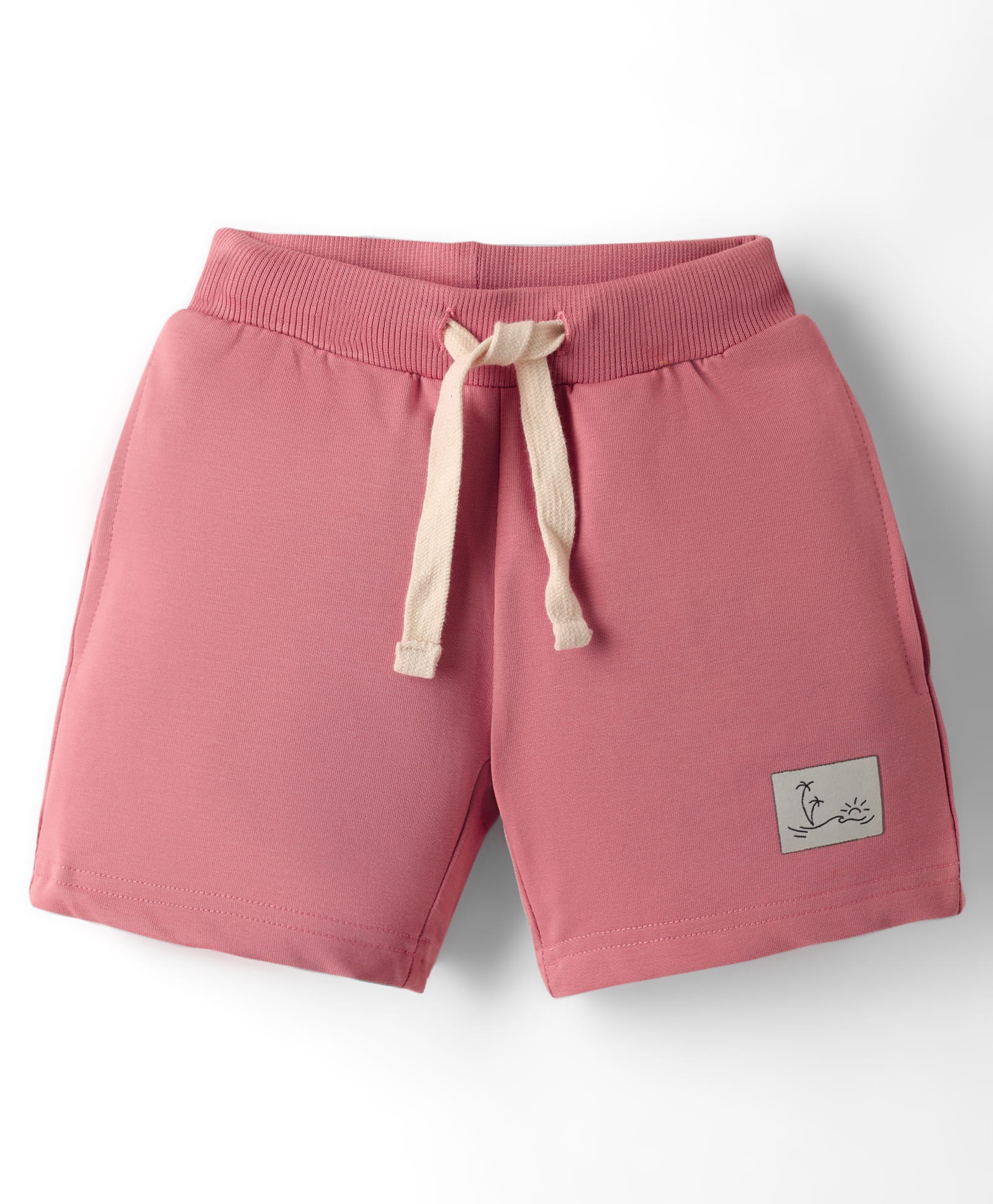 Ollypop Looper Knit Knee Length Soild Color Shorts - Pink-picture-16