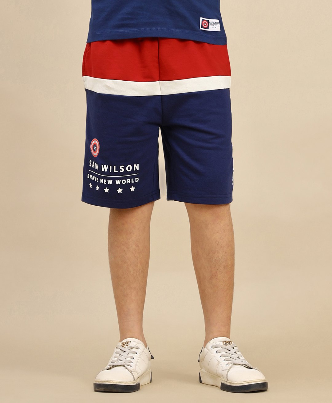 Kidsville Marvel Featuring Captain America Printed Shorts - Blue & Red-picture-20