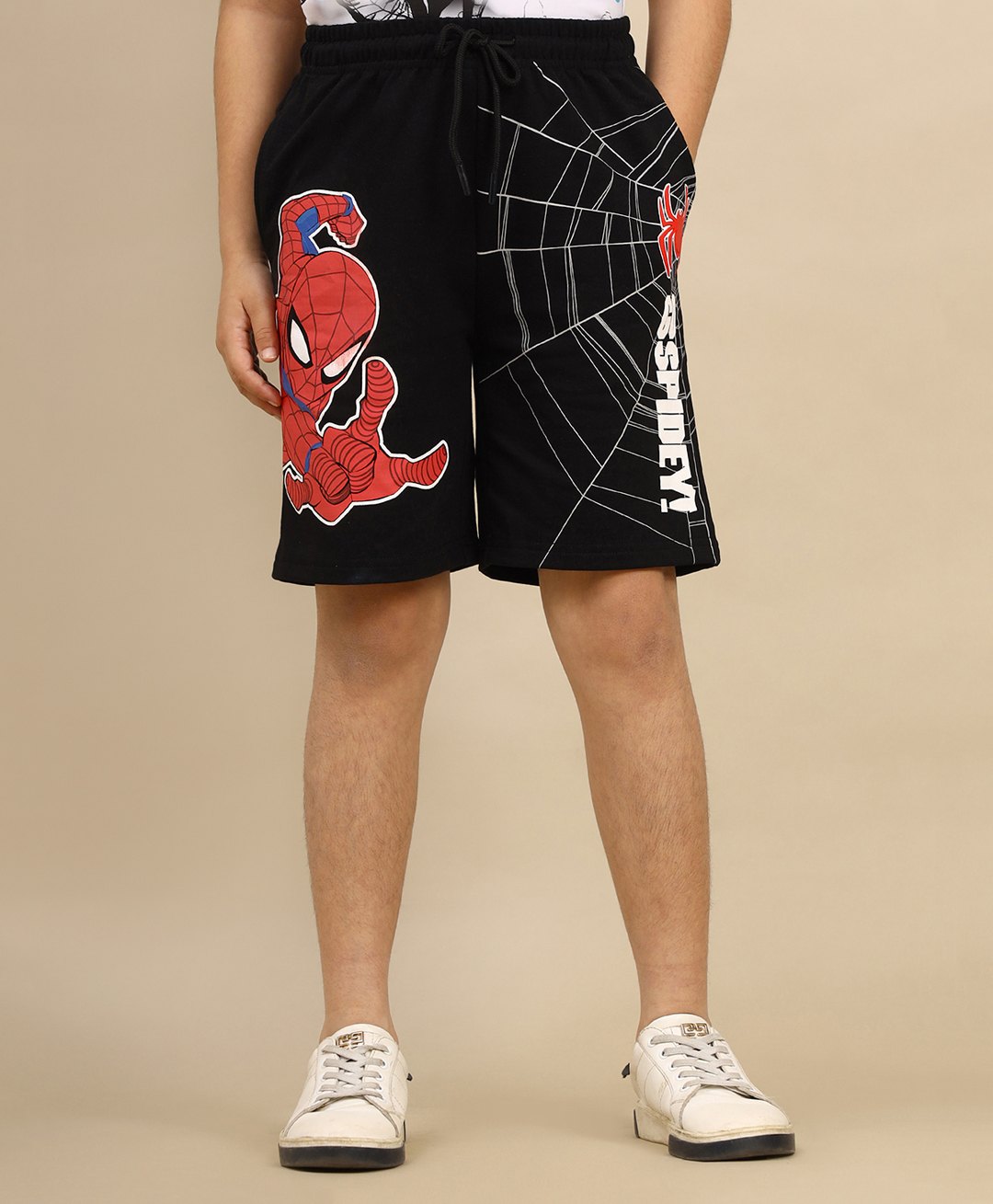 Kidsville Marvel Featuring Spiderman Printed Shorts - Black-picture-24