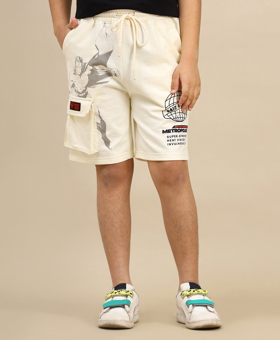 Kidsville DC Comics Featuring Superman Printed Shorts - Off White-picture-41