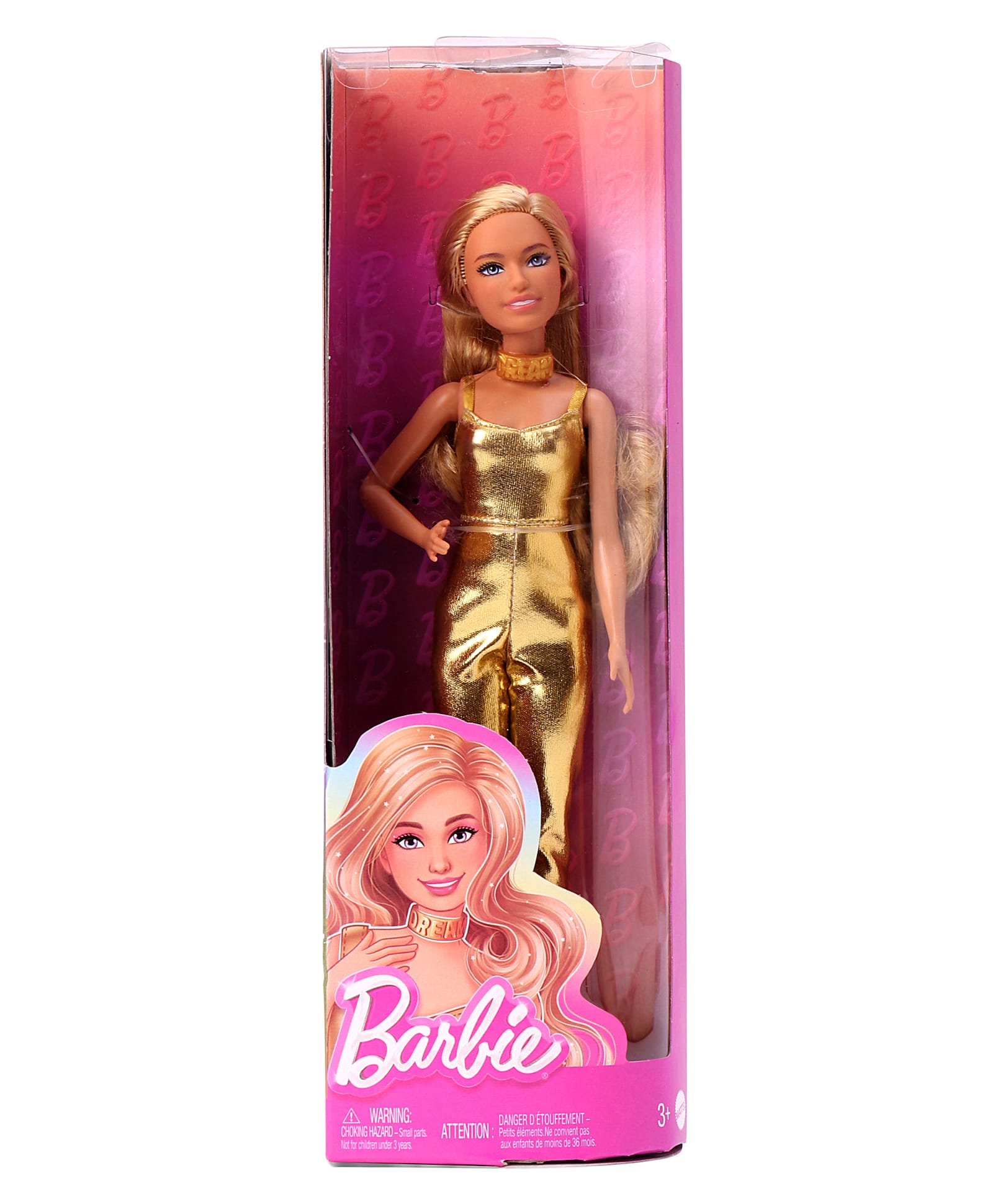 Barbie Fashionistas Doll #222, Petite with Blonde Wavy Hair, Golden Jumpsuit, 65th Anniversary - Height 30 cm-picture-38