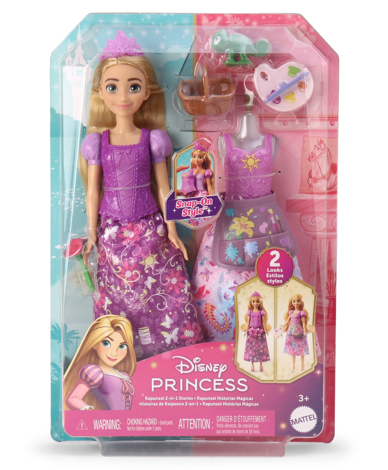Disney Princess Height 28 cm Rapunzel Fashion Doll Set 2-in-1 Dress-Up Doll with Snap-On Bodices & Accessories-picture-23