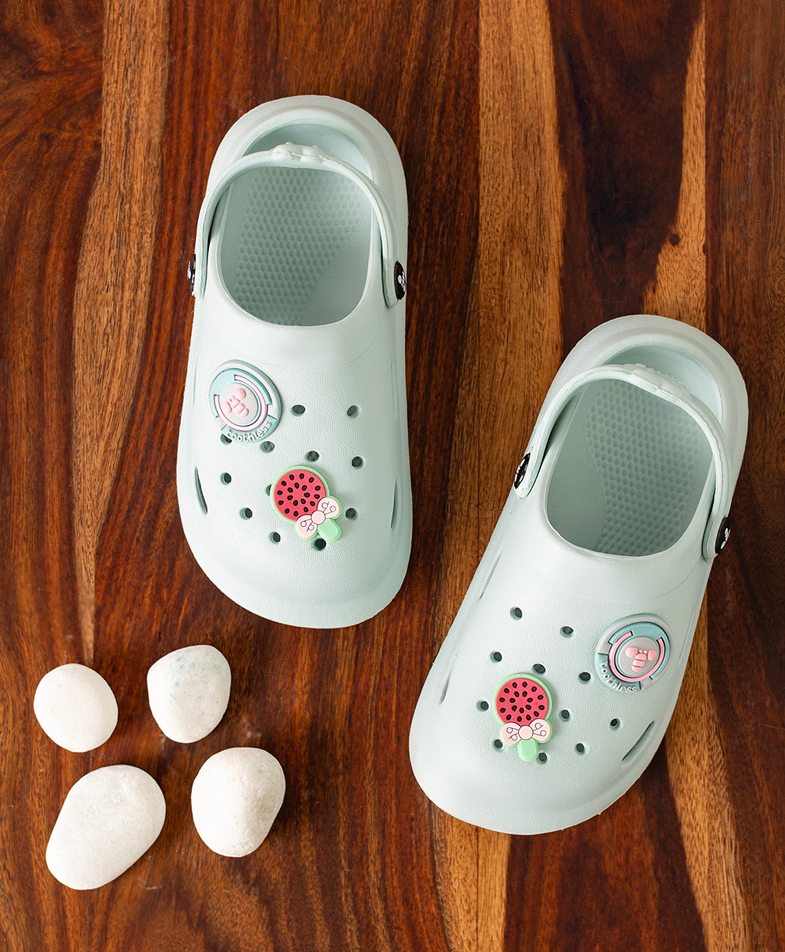 Toothless Candy Applique Detailed Slingback Clogs - Mint-image-7