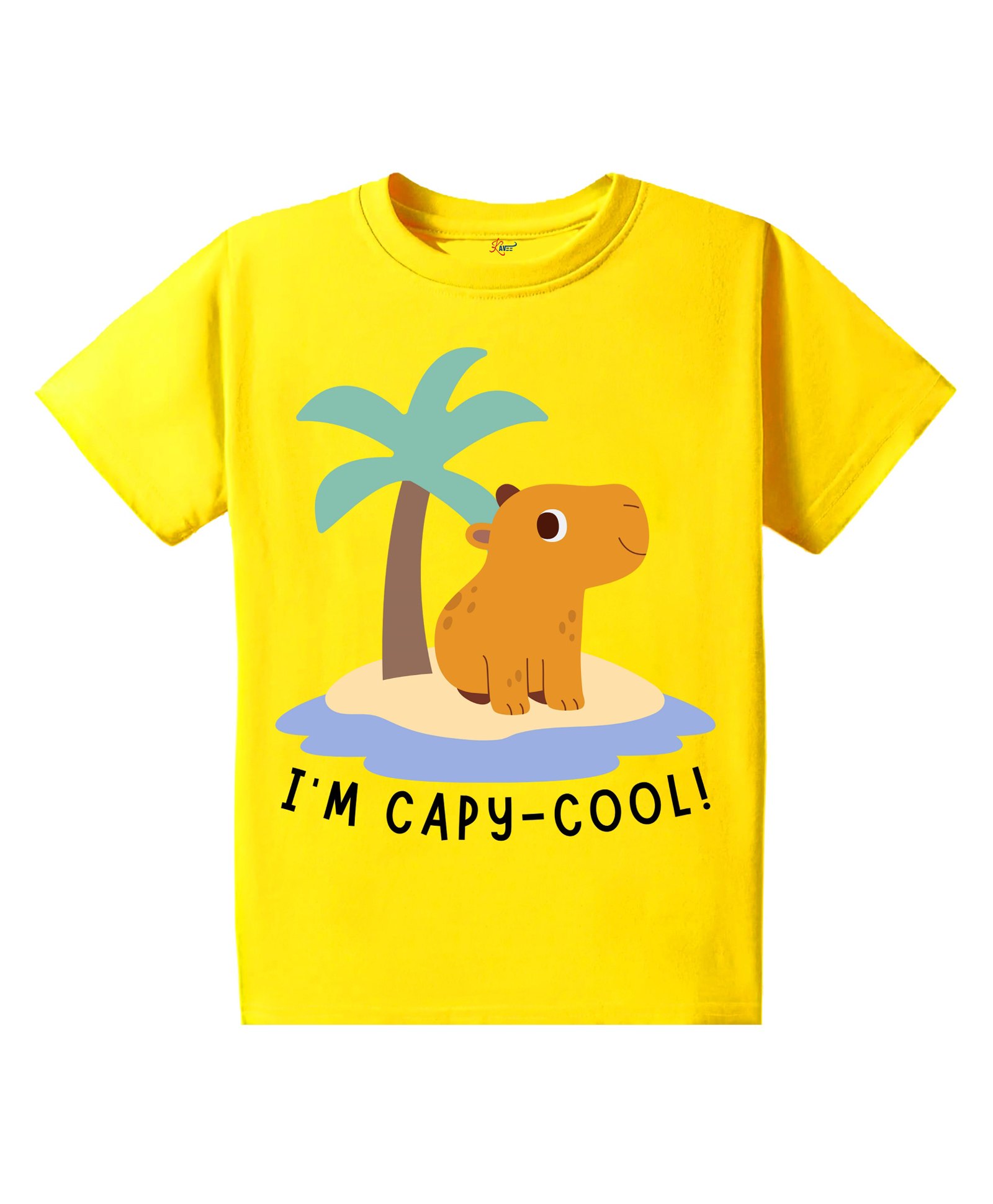 KAVEE Pure Cotton Half Sleeves Baby Animal Printed Bio Washed Tee - Yellow-picture-22