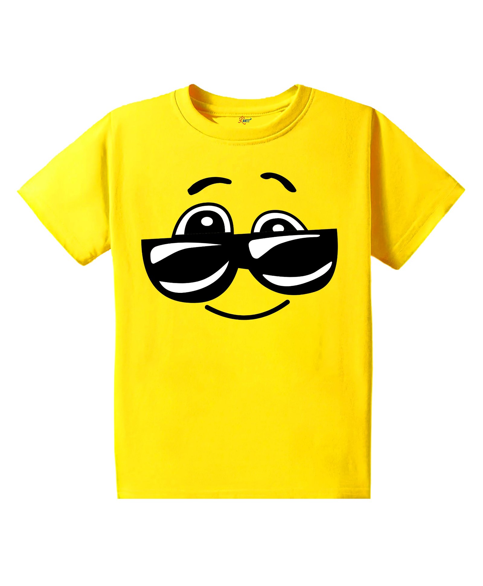 KAVEE Pure Cotton Half Sleeves Goggles Printed Bio Washed Tee - Yellow-picture-34