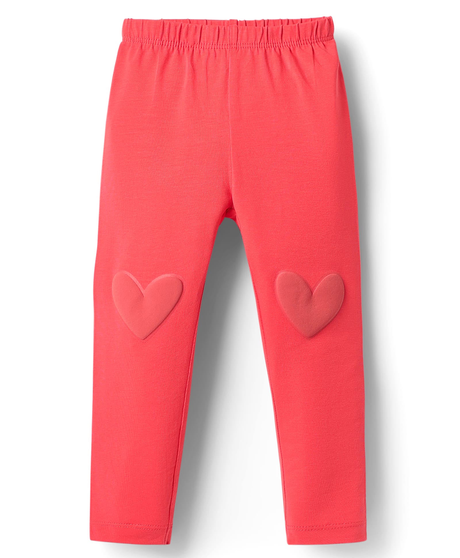 Babyhug Cotton Lycra Knit Full Length Leggings With Heart Patch - Dark Pink-image-41