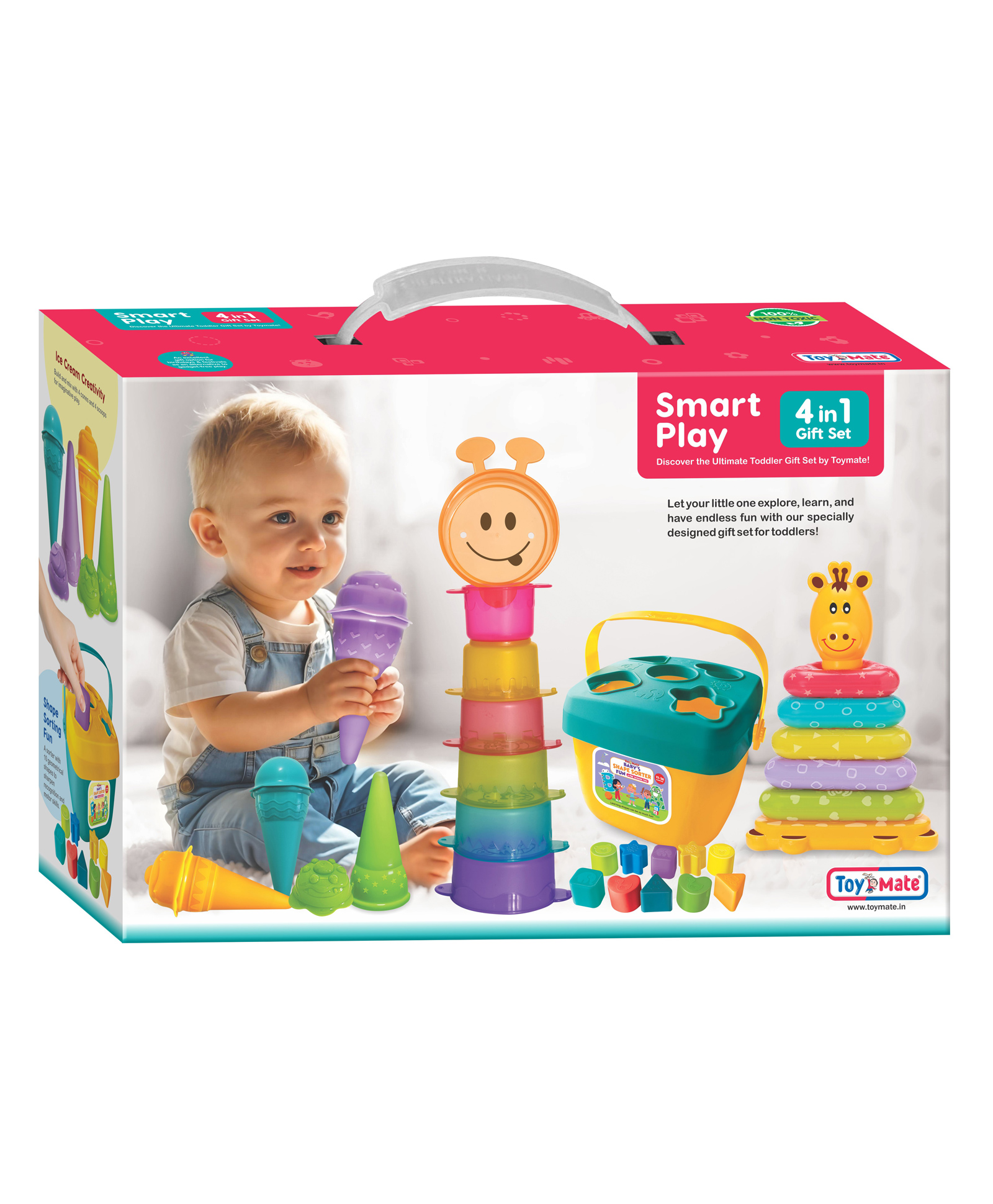 TOYMATE Smart Play 4 IN 1 Stacking Toy Set - Multicolor-picture-2
