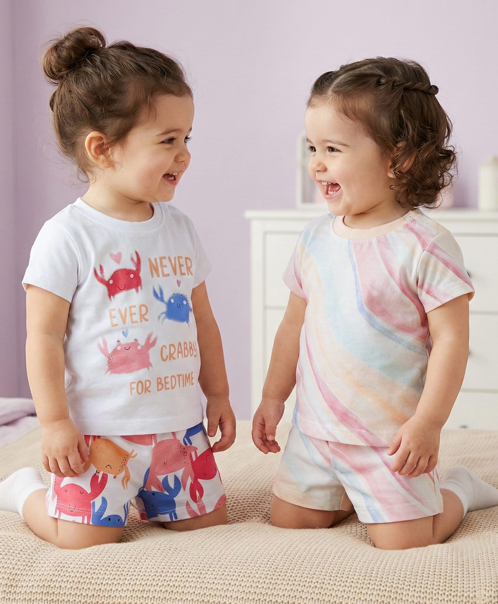 Babyoye 100% Cotton Knit Half Sleeves Shorts Crab Printed Co-Ord Night Suits Pack of 2 - Multicolor-picture-25