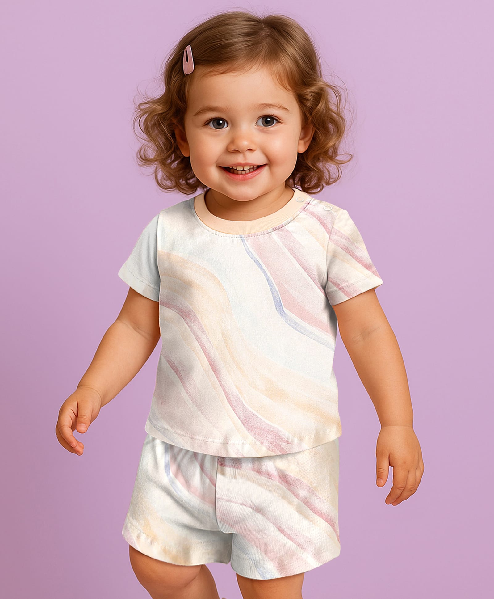 Babyoye 100% Cotton Knit Half Sleeves Printed Shorts Co-Ord Night Suit - Multicolor-picture-8
