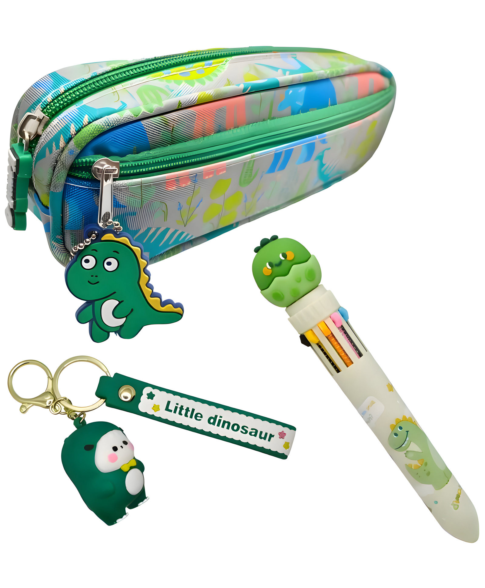 SCHOOLISH Cute Pencil Pouch with Pen and Keychain- PACK OF 1- COLOR MAY VARY-image-6