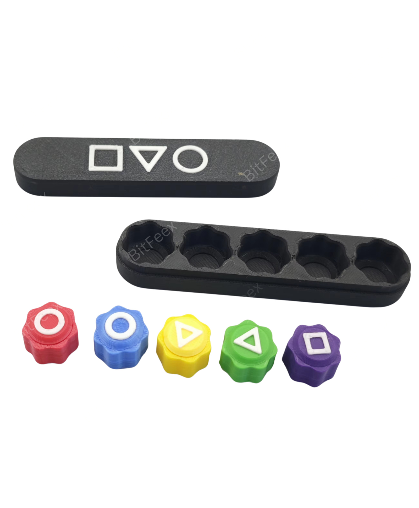 BitFeexGonggi Game Set, Stones Plastic Dices Playing Pieces with Storage Case, Squad Traditional Korean Game, Travel Friendly Helpful to Enhance Motorskills (Set of 5 pcs)-image-5